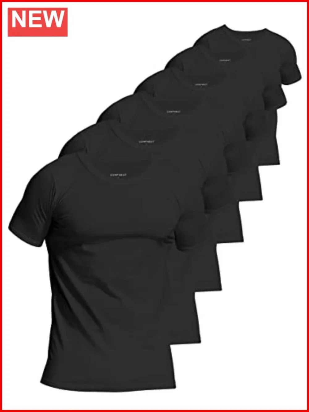 Men's 6-Pack Pure Cotton Crew Neck Undershirts Comfortable Short Sleeve T-Shirts